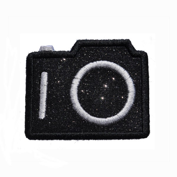 Camera Vintage Box Sparkle Glitter Patch -  Iron or Sew on Vinyl - NO GLITTER MESS ! GL354 (H)