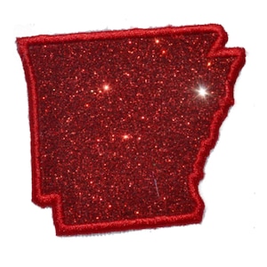 Arkansas State Sparkle Glitter Patch – Iron or Sew On, No Mess