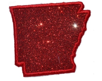 Toppa glitterata dello Stato dell'Arkansas - Stirabile o cucibile, senza sporcare