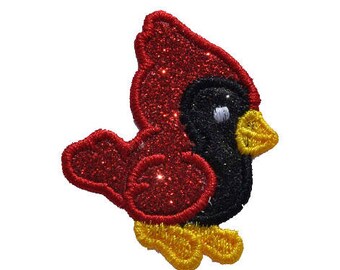 Cardinal st. louis native bird  -  Iron or Sew on Vinyl - NO GLITTER MESS ! GL128 (H)