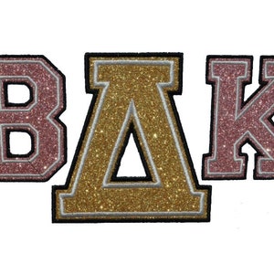Griechische Varsity Tanz Kostüm Glitzer Aufnäher Buchstaben Set Custom Glitzer Patch - Aufnäher auf Vinyl - KEIN GLITZER MESS GL241!