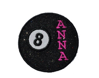 Pool Patch Pool Glitter Patch 8 Ball Eight Ball Patch Embroidered Patch Gift Patch Personalized Sparkle Glitter Vinyl Iron On Patch! GL279