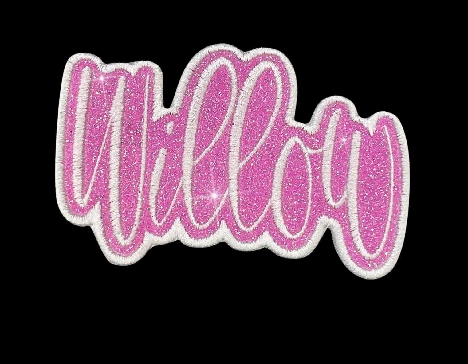 Personalized Glitter Patch Girly Gift Name Patch Custom Embroidered Iron On Patch Sew On Patches No Mess Sparkle DIY Embroidery GL437