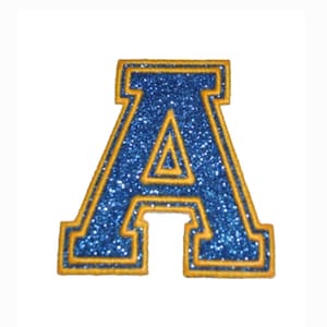 Griechisch Varsity Glitter Eisen auf Patch Letterman Eisen Auf Patch Nähen Sie auf anpassbare Kostüm Patch Varsity Brief Geschenk NO Glitter MESS GL26