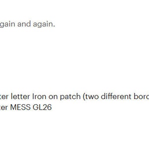 May include: A gold glitter letter "S" patch with a red border. The patch is a Greek varsity style, designed to be ironed on or sewn onto vinyl. The text "Greek Varsity Glitter letter Iron on patch" is also visible.
