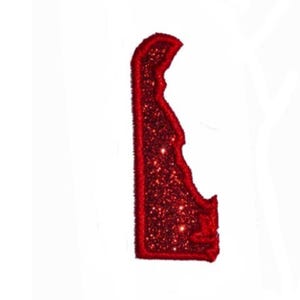 Delaware State Sparkle Glitter Patch – Iron on or Sew On