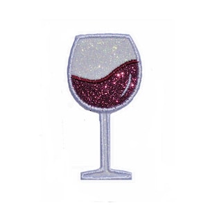 Wein Glas Likör Drink 3 Zoll Glitzer Funkeln Bügelbild! GL342