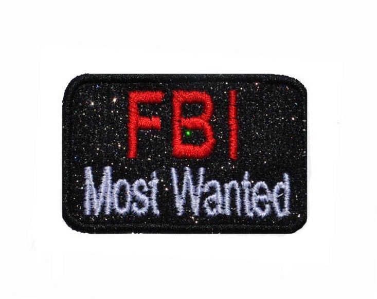 FBI Most Wanted 3 x 2 inch glitter sparkle iron on Patch for costume, backpack ! GL46