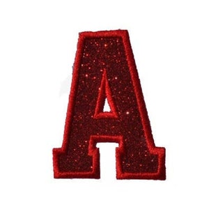 Parche angosto con letras universitarias y brillantina Parche bordado personalizado con letras brillantes Parche para planchar o coser BRILLO SIN ENSUCIO GL8