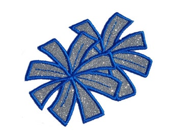 Pom Poms Cheerleader Glitter Patch Cheer Patch bling letterman cheer patch Glitter Patch Iron on Sew on Vinyl NO GLITTER MESS GL85H