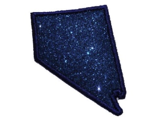 Nevada Glitter Patch,  Iron-On State Embroidered Patch