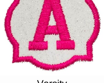 Glitter initial patch glitter patch with initial glitter patch glitter with monogram personalized patch glitter iron on patch GL435