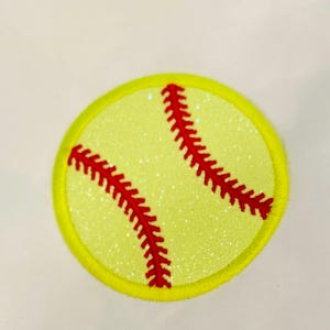 Personalized Softball Baseball Glitter Patch iron on Patch  GL156
