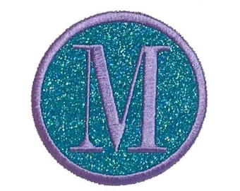 Personalized Glitter Initial Patch, Custom Iron On Applique HC4