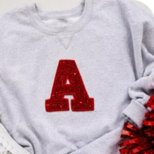 Glitter Varsity Letter Patch, Iron On Sew On Name, Letterman Jacket Apparel GL228 image 11