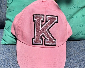 Glitter Patch Hat Baseball Hat Women Baseball Hat Patch Gift for Her Gift for Mom Letter Patch Hat Monogram Hat Initial Patch Hat Hat Bar