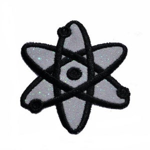 Parche de brillo de átomo, termoadhesivo, aplique para disfraz de ciencia GL404