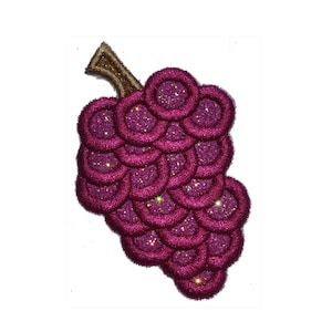 Strykmärke med glitter och gnistra i druvor, 7,5 cm! GL262