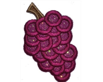 Grapes 3 inch glitter sparkle iron on Patch! GL262