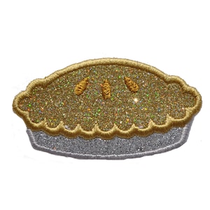 Apple Pie Sparkle Glitter Patch -  Iron or Sew on Vinyl - NO GLITTER MESS ! GL146