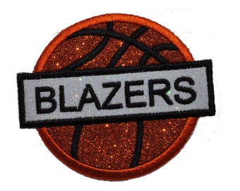 Basketball Team Name Tag Glitter Sparkle Letter Patch -  Iron or Sew on Vinyl - NO GLITTER MESS ! GL249