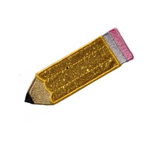 Teacher Patch Pencil 3.5 inch Teacher Gift NO MESS Glitter Sparkle Patch Iron on Sew on Vinyl - GL417