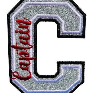 Custom Letterman Varsity Letter Patch: Iron-On Captain Name for Jackets, Backpacks – Personalized Team Gear GL26