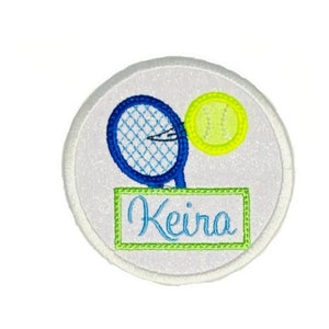 Personalisierter Tennis Glitzer Patch Namensaufnäher Personalisierter Tennis Patch Aufnäher Glitzer Aufnäher Bagtag Rucksack Aufnäher Lob love Sammlung HK6