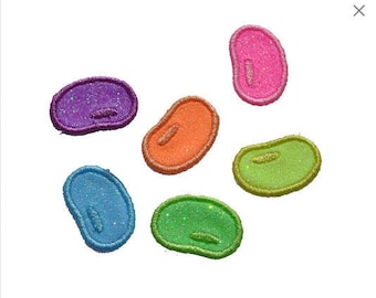 Jelly Beans 3 inch glitter sparkle iron on Patch! GL129H