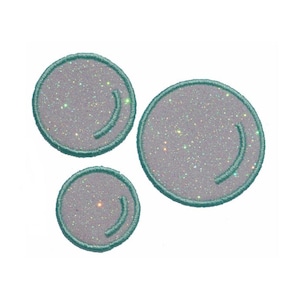 Bubbles Glitter patch tiny bubbles glitter iron on sew on cute bubble blow bubbles Sparkly Embroidered Patch Circles Single/Set of 3 GL396