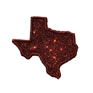 State of Texas 2.5 or 4 inch Sparkle Glitter Patch Sparkle Texas Glitter Patch Trucker Hat Patch Iron on Sew on State Patch NO GLITTER MESS