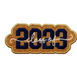 Class of Iron on Patch Glitter Class of 2024 Patch Letterman Custom Patch Graduation Gift Embroidery Iron on Sew on Vinyl NO MESS! HC10