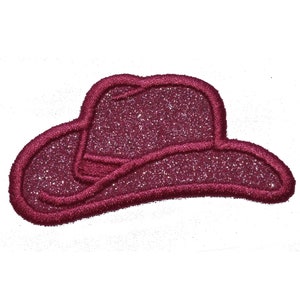 Cowboy Hat Glitter Patch Brown or Pink Patch Cowgirl Patch Gift for Her Bachelorette Gift Iron on Sew on Vinyl GL286 Brown H image 2