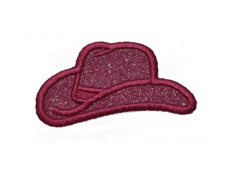 Cowboy Hat Glitter Patch Brown or Pink Patch Cowgirl Patch Gift for Her Bachelorette Gift Iron on Sew on Vinyl GL286 Brown H image 2