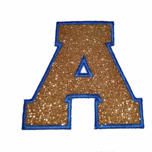 Varsity Bold Letter Font Sparkle Glitter Patch - zum Aufbügeln oder Aufnähen auf Vinyl - KEIN GLITTER MESS! GL23