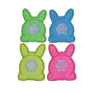 Easter Bunny Glitter Patch, Pastel Cottontail Applique (3 inch) GL427