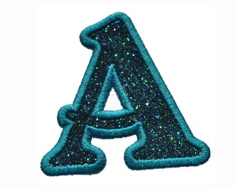 Logan Font Glitter Sparkle Letter Patch -  Iron or Sew on Vinyl - NO GLITTER MESS ! GL311