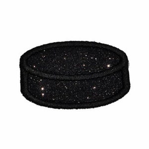 Hockey Puck Personalized with number 2.5 inch width glitter sparkle iron on Patch! GL70H