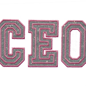 CEO Chief Executive Officer President Sparkle Glitter Patch -  Iron or Sew on Vinyl - No GLITTER MESS ! GL204