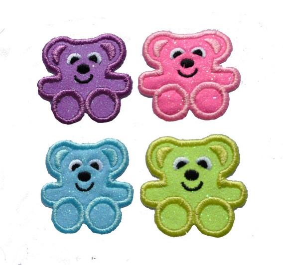Gummy Gummi Bear 3 inch Candy Sparkle Glitter Patch -  Iron or Sew on Vinyl - NO GLITTER MESS ! GL131H