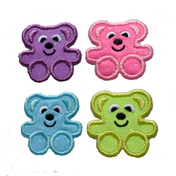 Gummy Gummi Bear 3 inch Candy Sparkle Glitter Patch -  Iron or Sew on Vinyl - NO GLITTER MESS ! GL131H