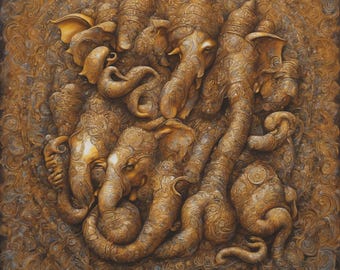 Ganesh in arte astratta