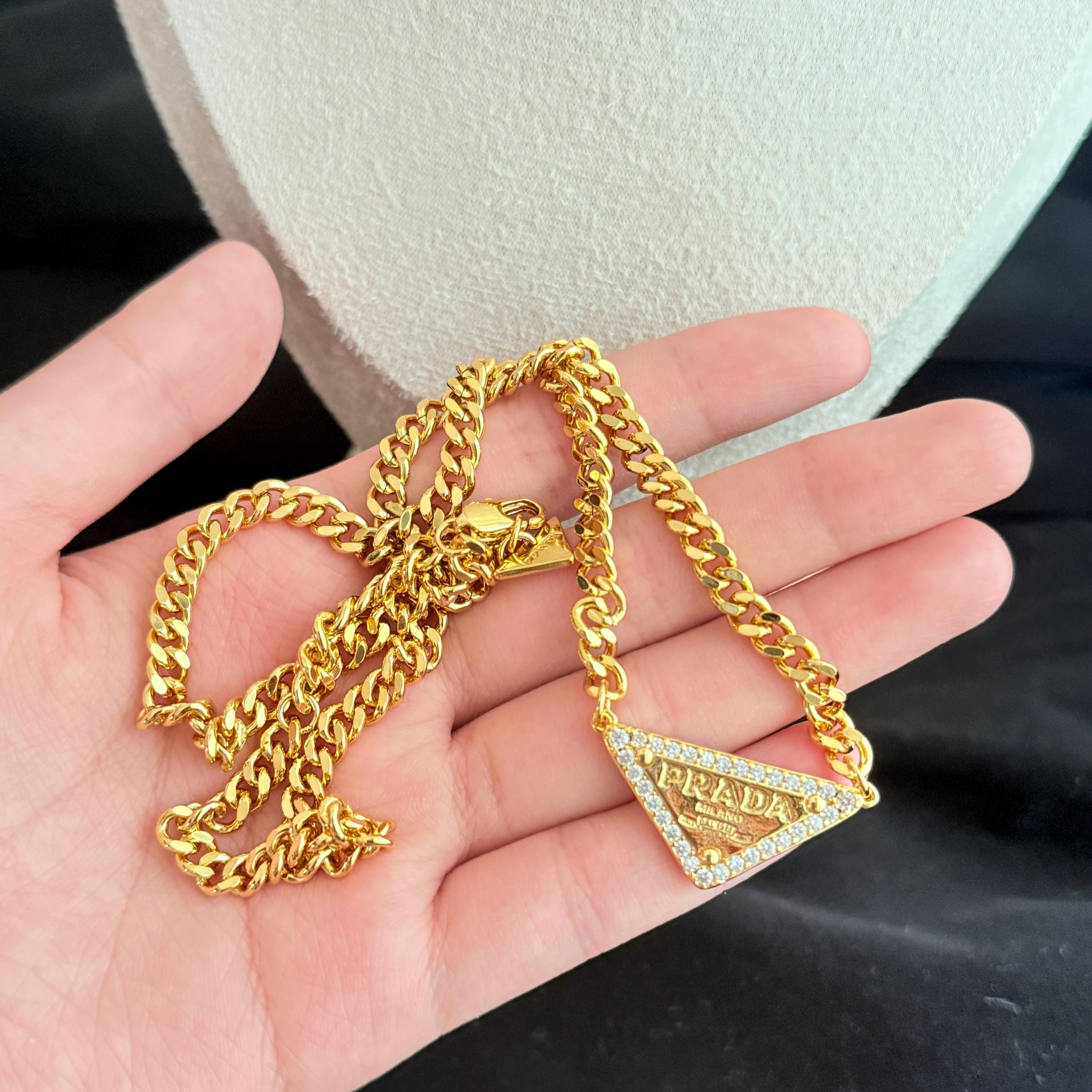 Prada Necklace Gold - Etsy