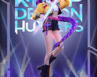 Kpop Demon Hunters – Rumi | Crimson Dominion STL Statue | 3D Print Model | Digital STL File