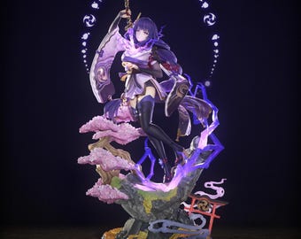 Genshin Impact – Raiden Shogun | Thunder Sovereign STL Statue | 3D Print Model | Digital STL File