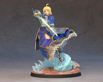 Fate – Saber | Excalibur Sovereign STL Statue | 3D Print Model | Digital STL File
