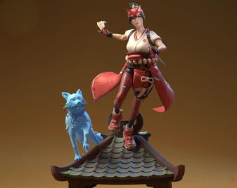OverWatch 2 – Kiriko | Spirit Fox Ascension STL Statue | 3D Print Model | Digital STL File