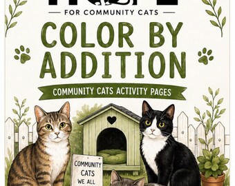 Cat Color by Addition Printable, Preschool Math Learning Pack (Digital Download)