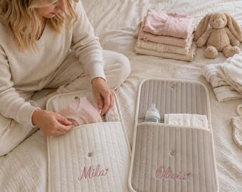 Personalized baby diaper storage bags, embroidered baby clothing storage bags, customized baby product storage bags, newborn party gifts