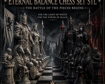 Eternal Balance Schachset STL - Fantasy 3D Druckbare Teile (Digitaler Download)